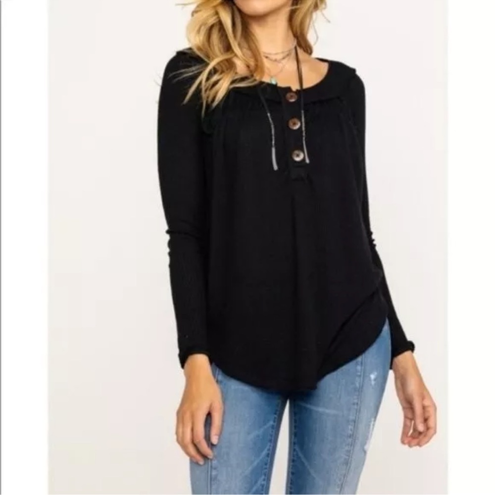 We The Free Black Long Sleeve Top